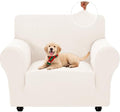 XINEAGE Stretch Armchair Slipcover, Non-Slip Pet Couch Cover,Beige White