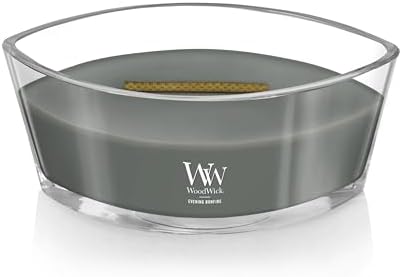 WoodWick Evening Bonfire Holiday Candle Gifts for Women and Men, 16 oz Ellipse Candle with Crackling Wick (Pack of 2)