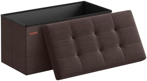 SONGMICS 30 Inches Folding Storage Ottoman Bench, Load 660 lb