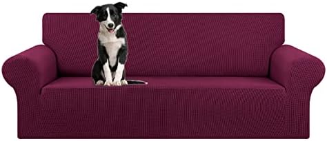 KEKUOU Stretch Oversized Couch Covers for Sofa Slipcover,Wine
