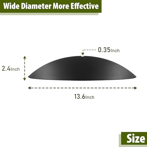 13" Bird Feeder Rain Guard, Hummingbird Feeder's Shade Dome Cover, Hanging Baffle for Bird Feeders Pole,Smart Birds Feeder Umbrella (Black), 3 Pack