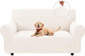 XINEAGE Stretch 2 Seater Slipcover, Non-Slip Pet Couch Cover,Beige White