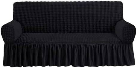 NICEEC Sofa Covers Black Couch Cover Stretch Sofa Slipcovers with Skirt