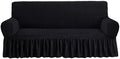 NICEEC Sofa Covers Black Couch Cover Stretch Sofa Slipcovers with Skirt