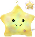 Glow Stuffed Animal Star Pillow for Kids Pillows Decorative Toy Boys Girls Plushies Children Christmas Birthday Gifts, Growing Star Plush Pillows Bed Room Home Pink Yellow