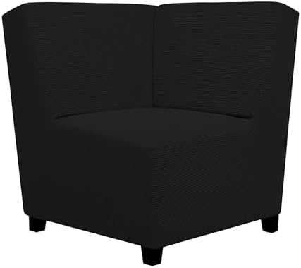 Easy-Going Stretch Soft Sectional Corner Sofa Couch Slipcover Black