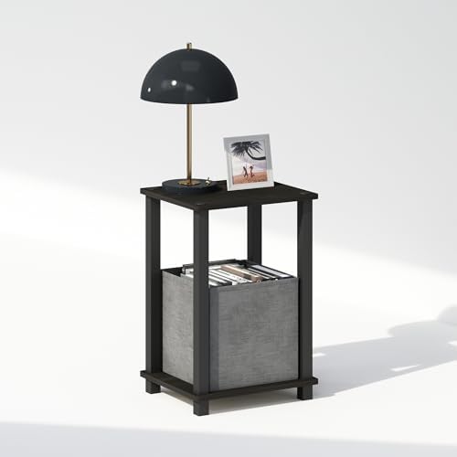 Furinno Simplistic Toolless 2-Tier Compact Night Stand, Espresso