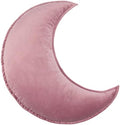 Moon Shaped Throw Pillow Star Couch Cushion Decorative Pillows Fluffy Velvet Stars Home Decor Plush for Bedroom (Moon, Dusty Pink)