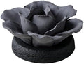 Ceramic Passive Diffuser for Essential Oils, 3.9" Handmade Flower Aromatherapy Diffuser with Concrete Base, Decorative Aroma Diffusers for Home Office Spa & Yoga Room (Black Peony)