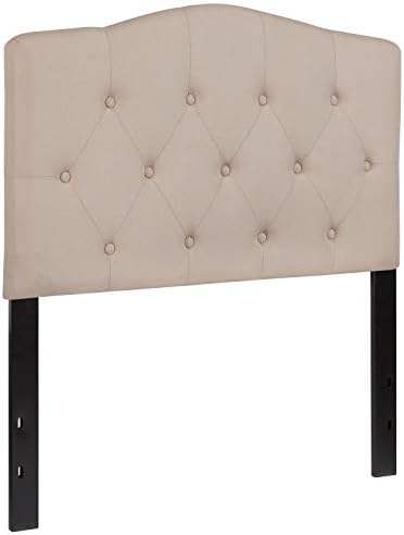 Flash Furniture Cambridge Tufted Upholstered Twin Size Headboard in Beige Fabric