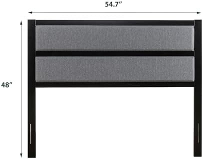 Zinus Modern Studio Upholstered Metal Headboard, Full