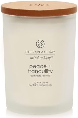 Chesapeake Bay Candle Scented Candle Peace + Tranquility (Cashmere Jasmine) Medium Jar Home Décor