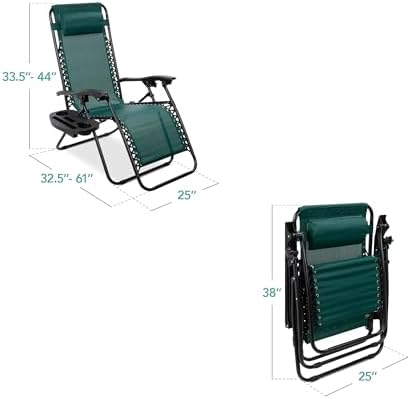 Best Choice Products Zero Gravity Chair Recliner, Forest Green