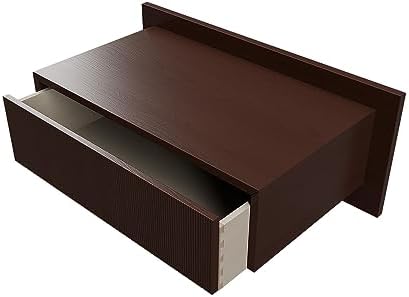 VANT 39 in Floating Wall Mounted Nightstand with Drawer, Oak Walnut Brown