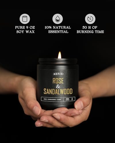 AOOVOO Scented Candles for Men - 4 Pack Candles for Home Scented