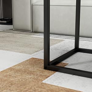 Nesting Coffee Table Set of 3, Stacking Metal Side Tables, Grey