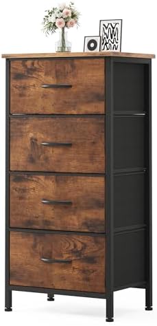 Sweetcrispy 4 Drawer Dresser, Tall Storage Cabinet for Bedroom and Closet