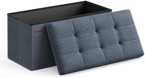 SONGMICS 30 Inches Folding Storage Ottoman Bench, Load 660 lb