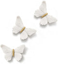 GUSFREUD 3D Butterfly Wall Decor Set – Resin Wall Decor for Living Room, Bedroom, Bathroom, Dining Room, Outdoor and Gallery Walls - Sandstone Gold - Set of 3