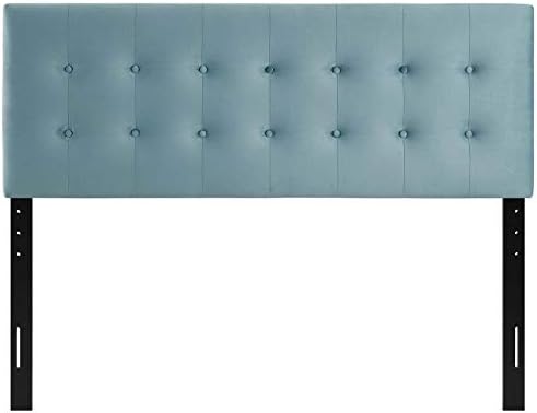 Modway Emily King Biscuit Tufted Performance Velvet Headboard, Light Blue