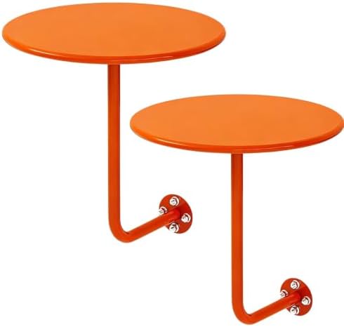 2 PS Wall Mounted Side Table Round Floating Nightstand L-Bracket Bar Table