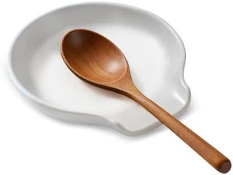 LarqeeWare Ceramic Spoon Rest for Stove Top, Modern Kitchen Counter Holder