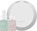Pura - Smart Home Fragrance Device Starter Set - Pura 4 - Scent Diffuser for Home - Includes Fragrance Aroma Diffuser - Square Box, Linens & Surf and Lavender Fields Scent Refills