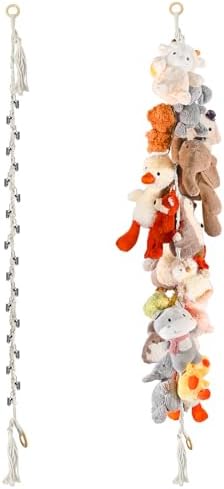 CERETIA 80" Stuffed Animal Organizer Chain, Wall Corner Storage, White
