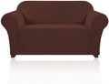 PrinceDeco Stretch Sofa Slipcover 1 Piece Sofa Cover for 2 Cushion Couch Furniture Protector/Cover Couch with Elastic Bottom Soft and Durable Sofa Cover Pet Protector (Loveseat, Burnt Brick)