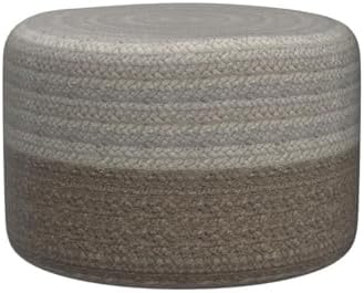 Pouf Ottoman 100% Jute Pouffe Natural Ivory (18"x18"x12")