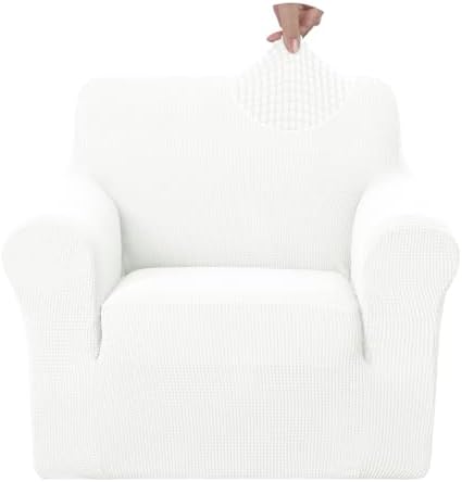 U-NICE HOME Stretch Recliner Chair Cover Armchair Slipcover, Ivory White