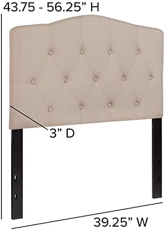 Flash Furniture Cambridge Tufted Upholstered Twin Size Headboard in Beige Fabric