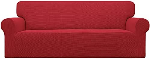 Easy-Going Stretch Oversized Sofa Couch Slipcover Washable Christmas Red