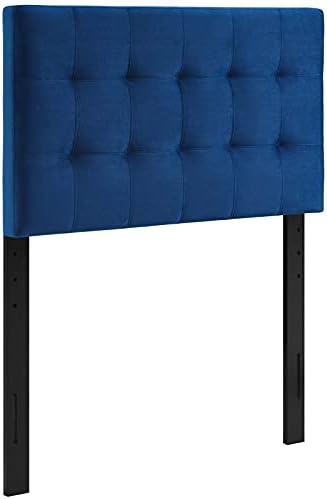 Modway Lily Biscuit Tufted Twin Performance Velvet Headboard, Navy