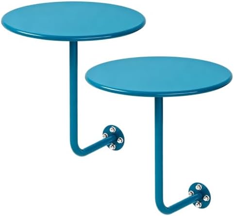 2 PS Wall Mounted Side Table Round Floating Nightstand L-Bracket Bar Table