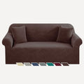 YEMYHOM Couch Cover Latest Jacquard Design High Stretch Sofa Covers for 2 Cushion Couch, Pet Dog Cat Proof Loveseat Slipcover Non Slip Elastic Furniture Protector (Medium, Begonia Leaf Coffee)