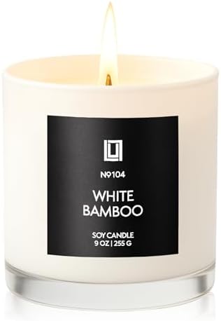 Lulu Candles | White Bamboo | Luxury Scented Soy Jar Candle | Hand Poured in The USA | Highly Scented Long Lasting (9 Oz.)