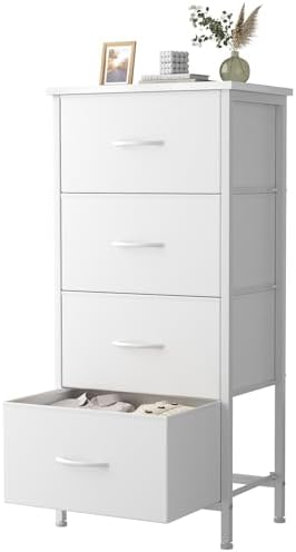 Sweetcrispy Dresser for Bedroom, 4 Drawer Storage Cabinet, Tall Nightstand