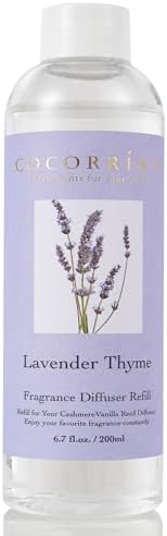 COCORRÍNA Reed Diffuser Refill- Lavender Thyme 6.7 oz. Reed Diffuser Oil Refill Home Fragrance for Bedroom, Bathroom Home Decor