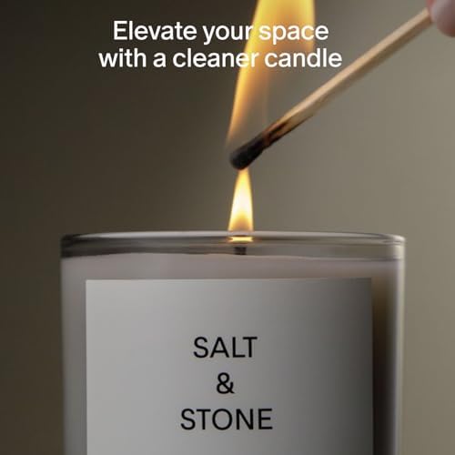 Salt & Stone Coconut & Soy Blend Scented Candle, Santal & Vetiver 8.5 oz