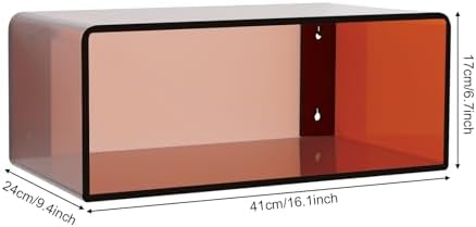 Acrylic Wall-Mounted Nightstand Floating Wall Nightstand Bedside Table Floating Side Table Wall Mounted Clear Shelf for Bedroom Bathroom (Brown)