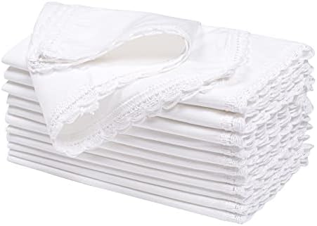 Ramanta Home White Linen Flax Cloth Napkins Set of 12, 20x20 Inches