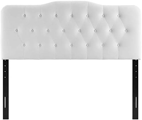 Modway Annabel Diamond Tufted Performance Velvet Queen Headboard in White