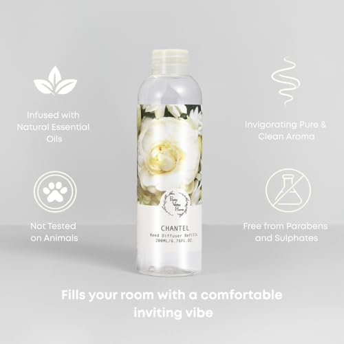 Reed Diffuser Oil Refill, Chantel Fragrance Oil for Diffuser Refill, Flameless Home Fragrance for Bedroom, Bathroom Home Decor 200ml (6.76 fl.oz)