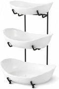 3 Tier Fruit Basket, Ceramic Fruit Bowl for Kitchen Counter