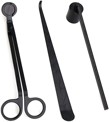 3 in 1 Candle Accessory Set,Candle Care Kit,Candle Wick Trimmer,Wick Dipper with Gift Packaging(Black)