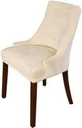 MIFXIN Velvet Wingback Side Chair Cover Slipcover Stretch Washable Sloping Armchair Accent Chair Protector Seat Cover for Dining Room Banquet Home Party Decor (1Pcs Beige)