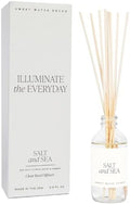 Sweet Water Decor Salt and Sea Reed Diffuser Set - Sea Salt, Citrus, Musk, and Amber Summer Scented Diffuser - Scent Diffusers for Home, Long Lasting Fragrance, Made in the USA