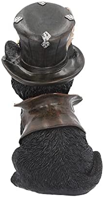 Nemesis Now Cogsmith's Steampunk Cat Adorable Black Cat with Leather Top Hat and Waistcoat, Hand-Painted Resin Figurine, Perfect for Steampunk Collectors, 18.5cm