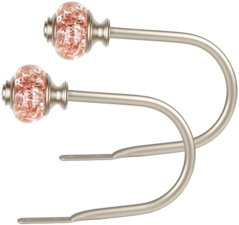 USFOOK Rose Gold Curtain Holdbacks, Decorative Drapery Tiebacks, 1 Pair